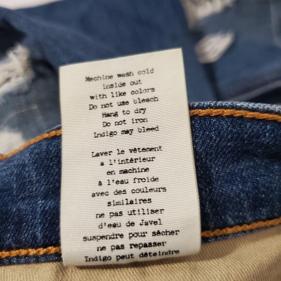 Rag & Bone Dre Distressed & Repaired Ada Brigade Boyfriend Jean Womens 25 Blue - Picture 12 of 12